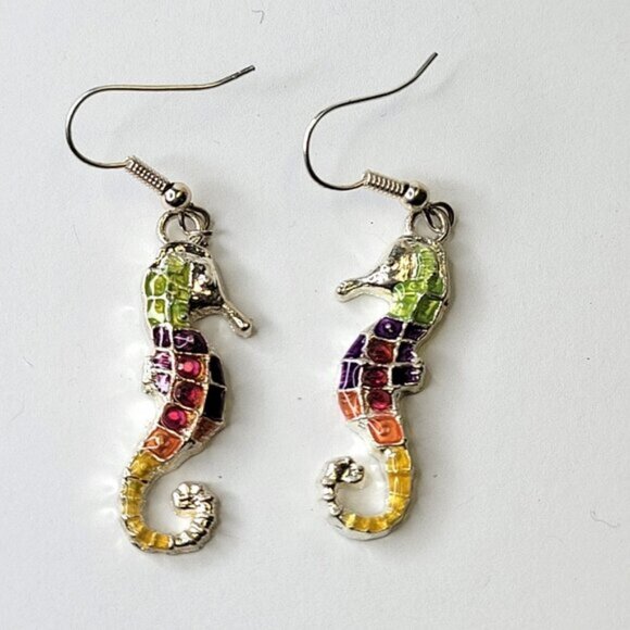 Seahorse Colourful Earrings - Picture 3 of 10